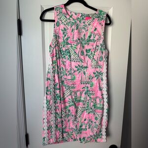 Lilly Pulitzer Pink and Green Tropical Mini Dress